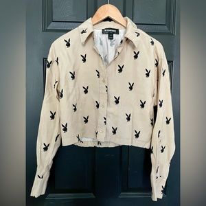 Women’s size small playboy cropped blouse